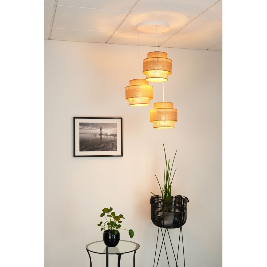 Brilagi - Lühter SPACE YUTE 3xE27/15W/230V beež/valge