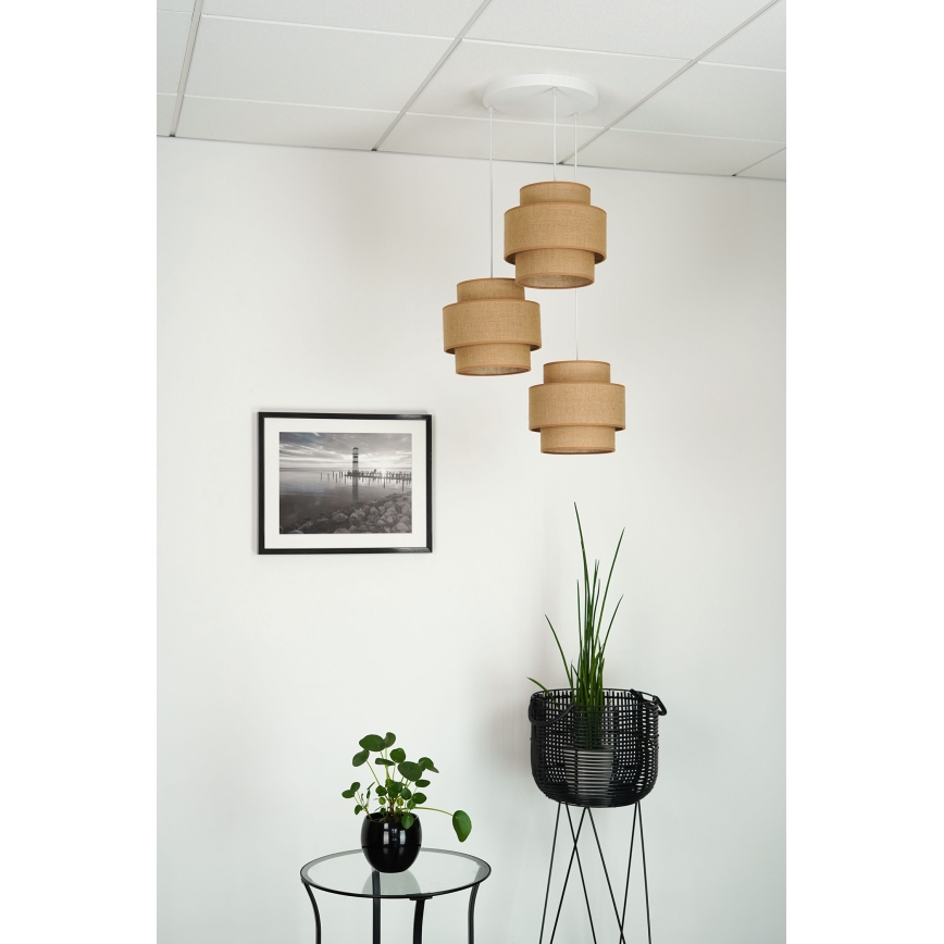 Brilagi - Lühter SPACE YUTE 3xE27/15W/230V beež/valge