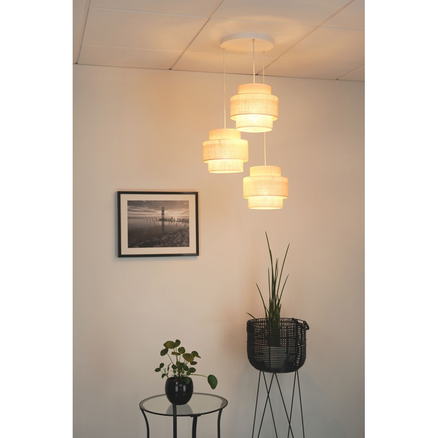 Brilagi - Lühter SPACE YUTE 3xE27/15W/230V kreemikas/valge