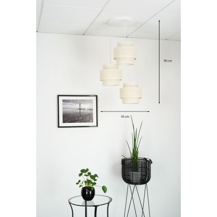 Brilagi - Lühter SPACE YUTE 3xE27/15W/230V kreemikas/valge