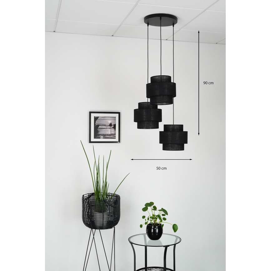 Brilagi - Lühter SPACE YUTE 3xE27/15W/230V must