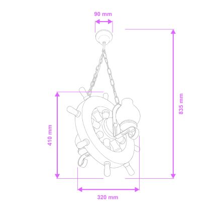 Brilagi - Lühter TIMONA 2xE14/40W/230V pöök