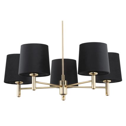 Brilagi - Lühter varraga MONTE 5xE27/15W/230V must/kuldne