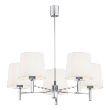 Brilagi - lühter varrega MONTE 5xE27/15W/230V kreemjas/läikiv kroom
