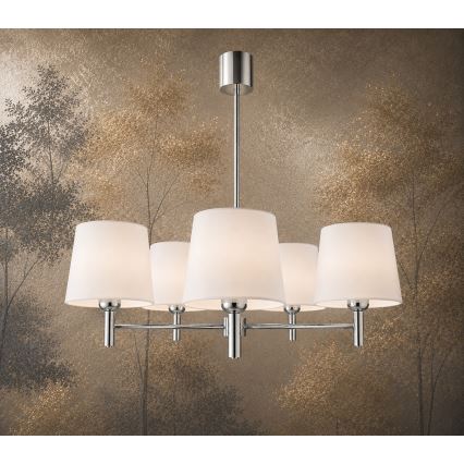 Brilagi - lühter varrega MONTE 5xE27/15W/230V kreemjas/läikiv kroom