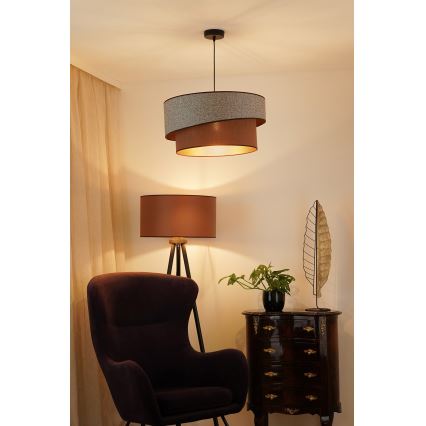 Brilagi - Lühter VEGAS SHINE 1xE27/15W/230V d. 50 cm hall/pruun