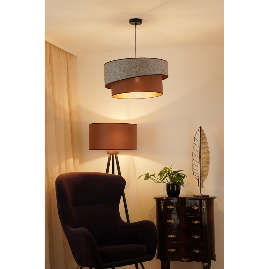 Brilagi - Lühter VEGAS SHINE 1xE27/15W/230V d. 50 cm hall/pruun