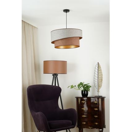 Brilagi - Lühter VEGAS SHINE 1xE27/15W/230V d. 50 cm hall/pruun