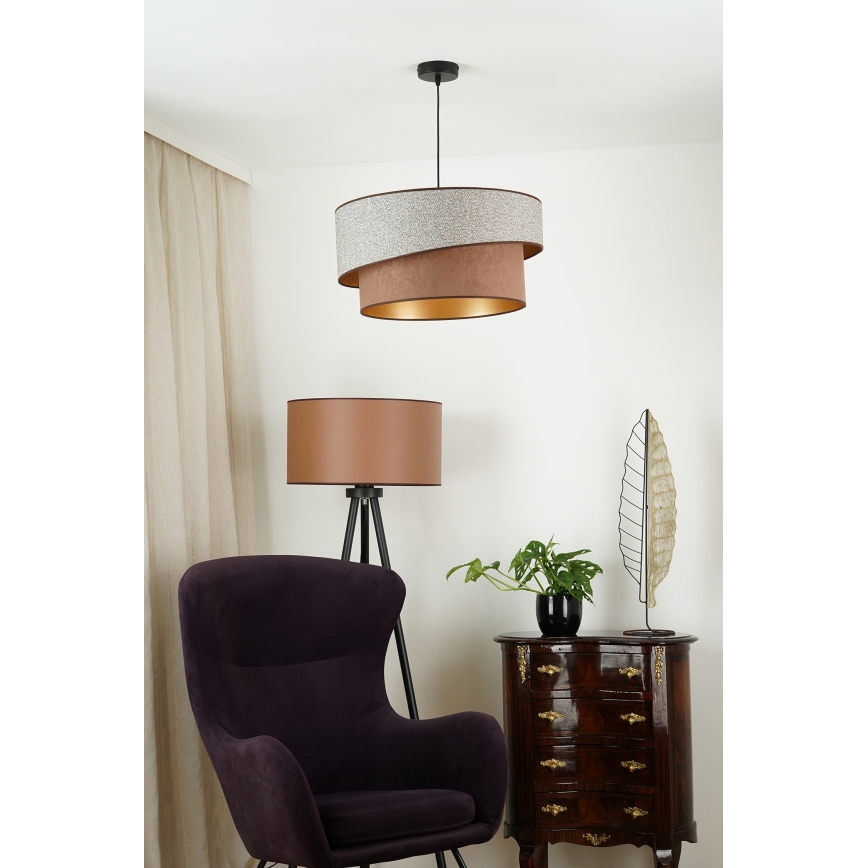 Brilagi - Lühter VEGAS SHINE 1xE27/15W/230V d. 50 cm hall/pruun