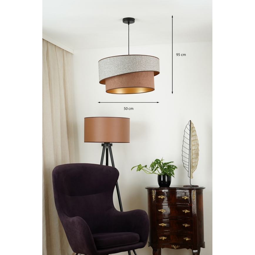 Brilagi - Lühter VEGAS SHINE 1xE27/15W/230V d. 50 cm hall/pruun
