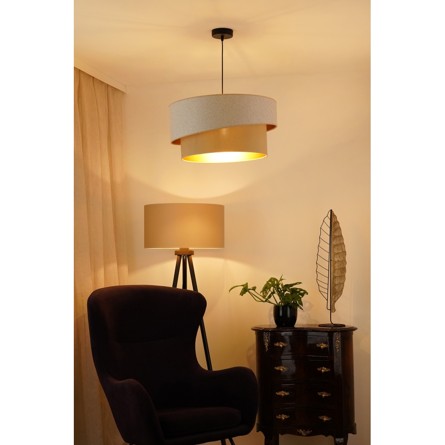 Brilagi - Lühter VEGAS SHINE 1xE27/15W/230V d. 50 cm kreemikas/beež