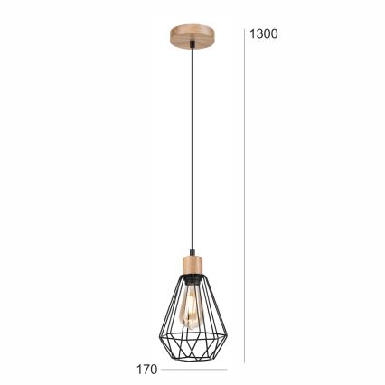 Brilagi - Lühter WOODY BASKET 1xE27/60W/230V tamm