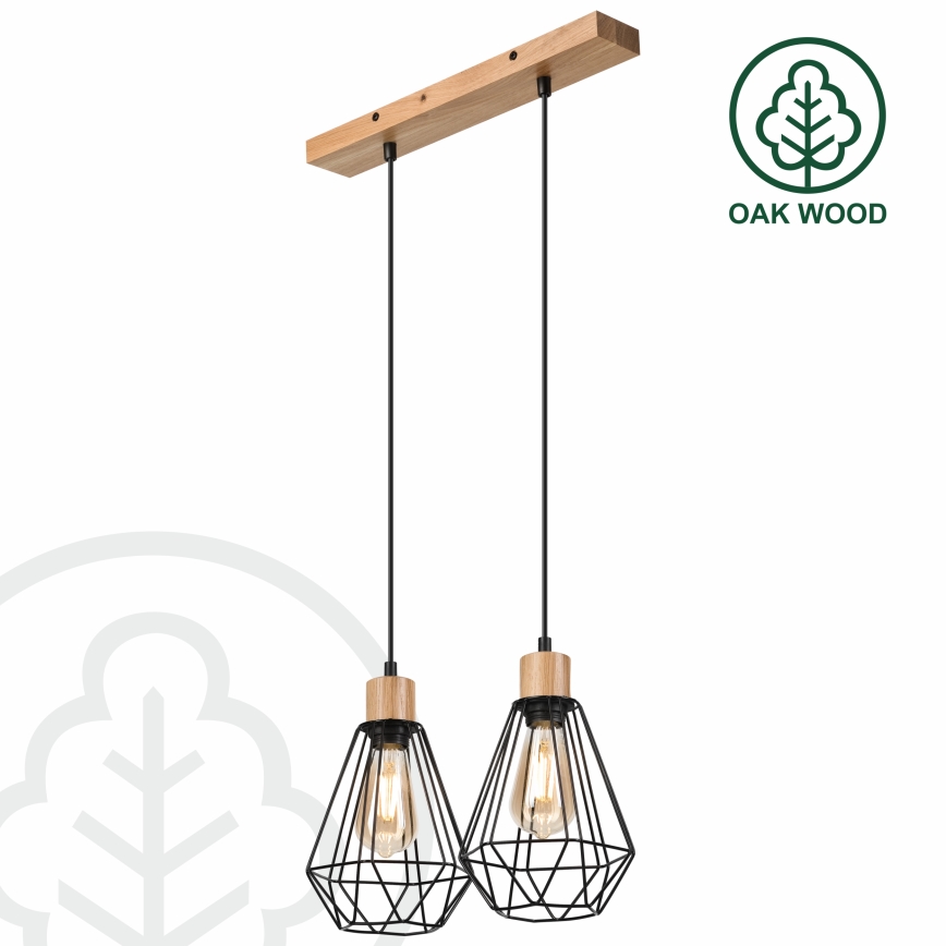 Brilagi - Lühter WOODY BASKET 2xE27/60W/230V tamm