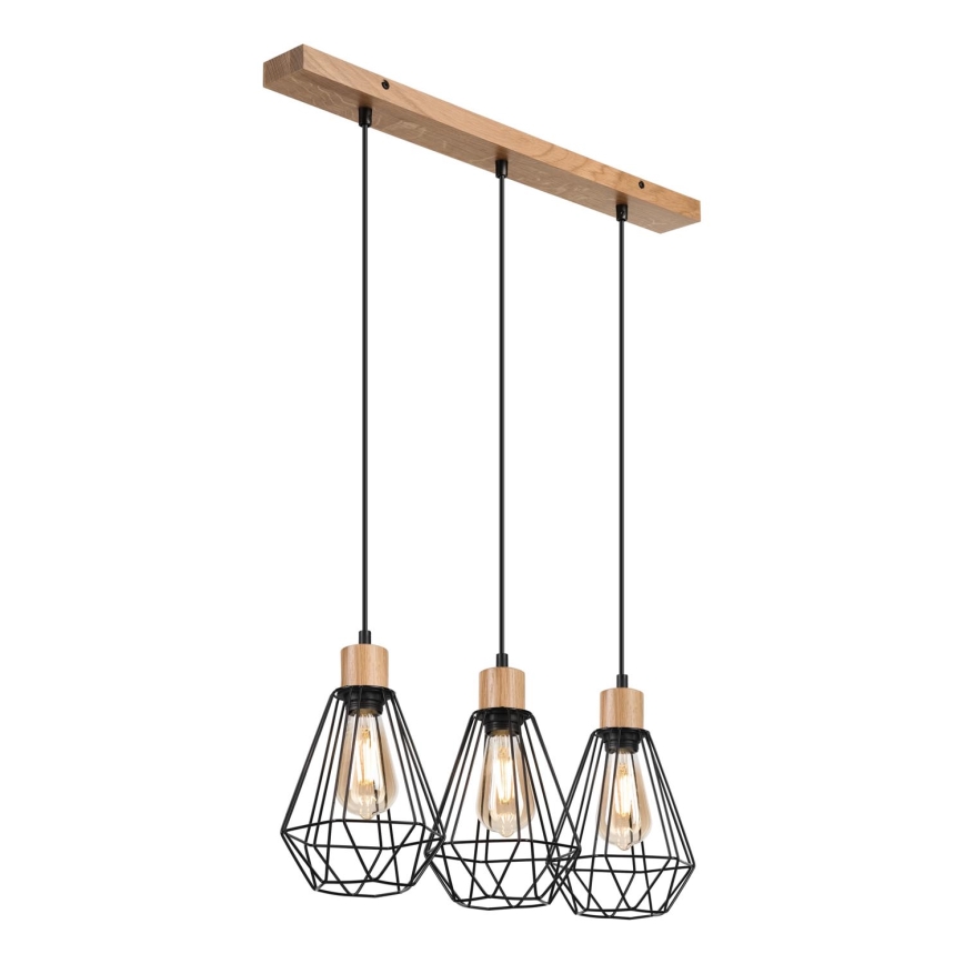 Brilagi - Lühter WOODY BASKET 3xE27/60W/230V tamm