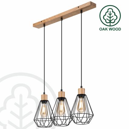 Brilagi - Lühter WOODY BASKET 3xE27/60W/230V tamm