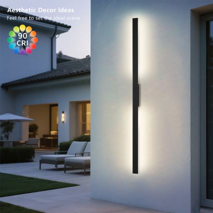 Brilagi - LED välisseinavalgusti LUNA LED/30W/230V 4000K IP65 150 cm must CRI 90