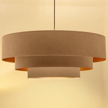 Brilagi - LUNETA rippvalgusti riputuskaabliga 3xE27/60W/230V, läbimõõt 80 cm, beež/kuldne
