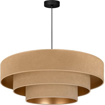 Brilagi - LUNETA rippvalgusti riputuskaabliga 3xE27/60W/230V, läbimõõt 80 cm, beež/kuldne