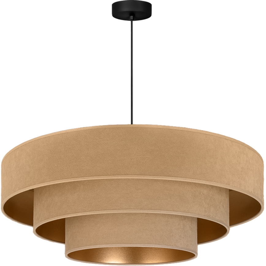 Brilagi - LUNETA rippvalgusti riputuskaabliga 3xE27/60W/230V, läbimõõt 80 cm, beež/kuldne