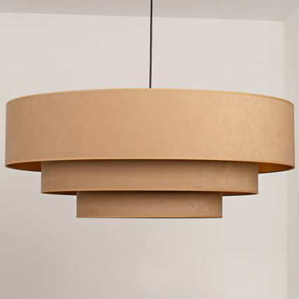 Brilagi - LUNETA rippvalgusti riputuskaabliga 3xE27/60W/230V, läbimõõt 80 cm, beež/kuldne
