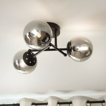 Brilagi - MALIVA E14 lühtrile ja lambile asendusklaas, läbimõõt 13 cm, suitsune