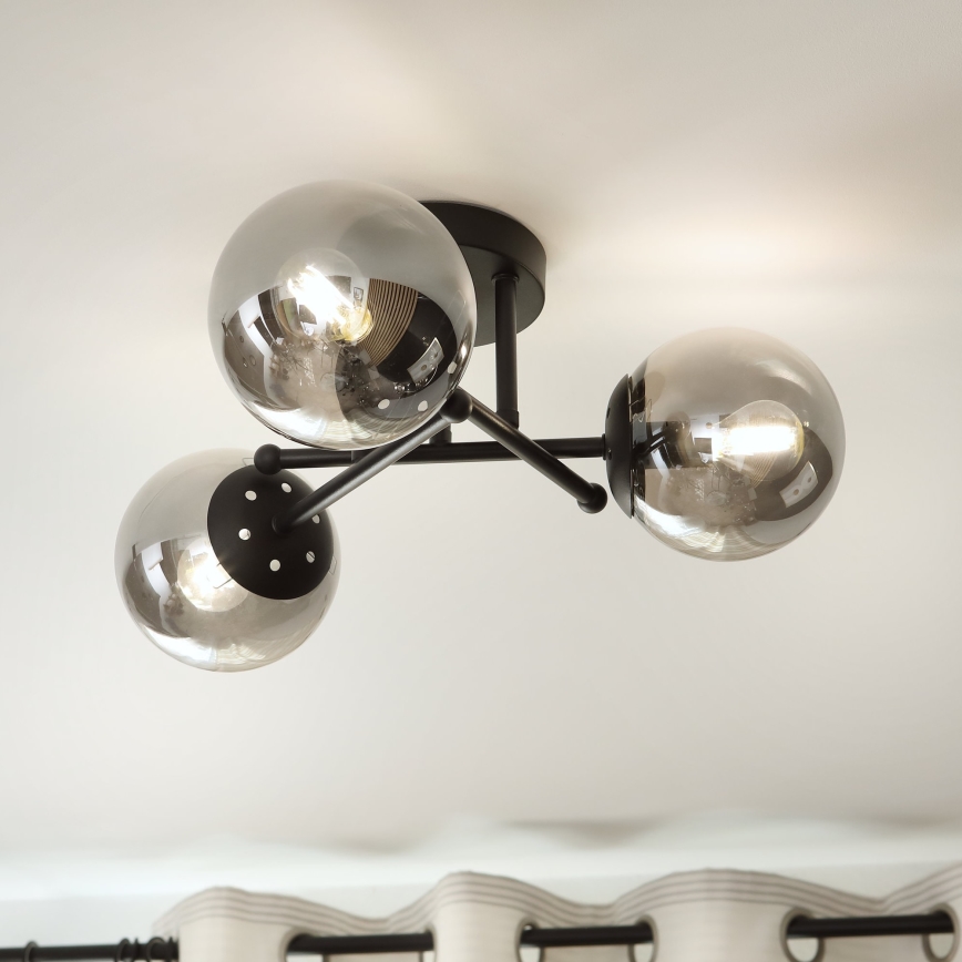 Brilagi - MALIVA E14 lühtrile ja lambile asendusklaas, läbimõõt 13 cm, suitsune