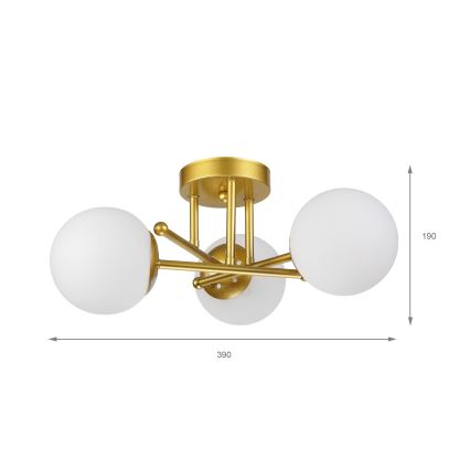 Brilagi - MALIVA pinnapealne lühter 3xE14/15W/230V kuldne/valge