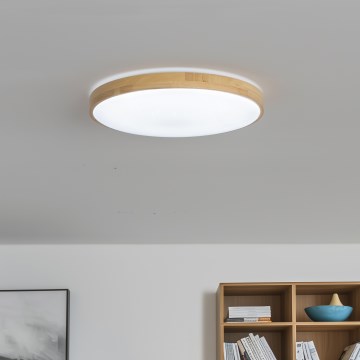 Brilagi - MANAROLA LED-hämardatav laelamp LED/24W/230V, läbimõõt 42 cm, 3000–6500 K, tamm, koos kaugjuhtimispuldiga