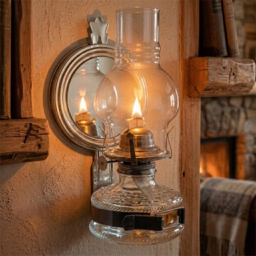Brilagi - MERLIN petroleumlamp, must kroom