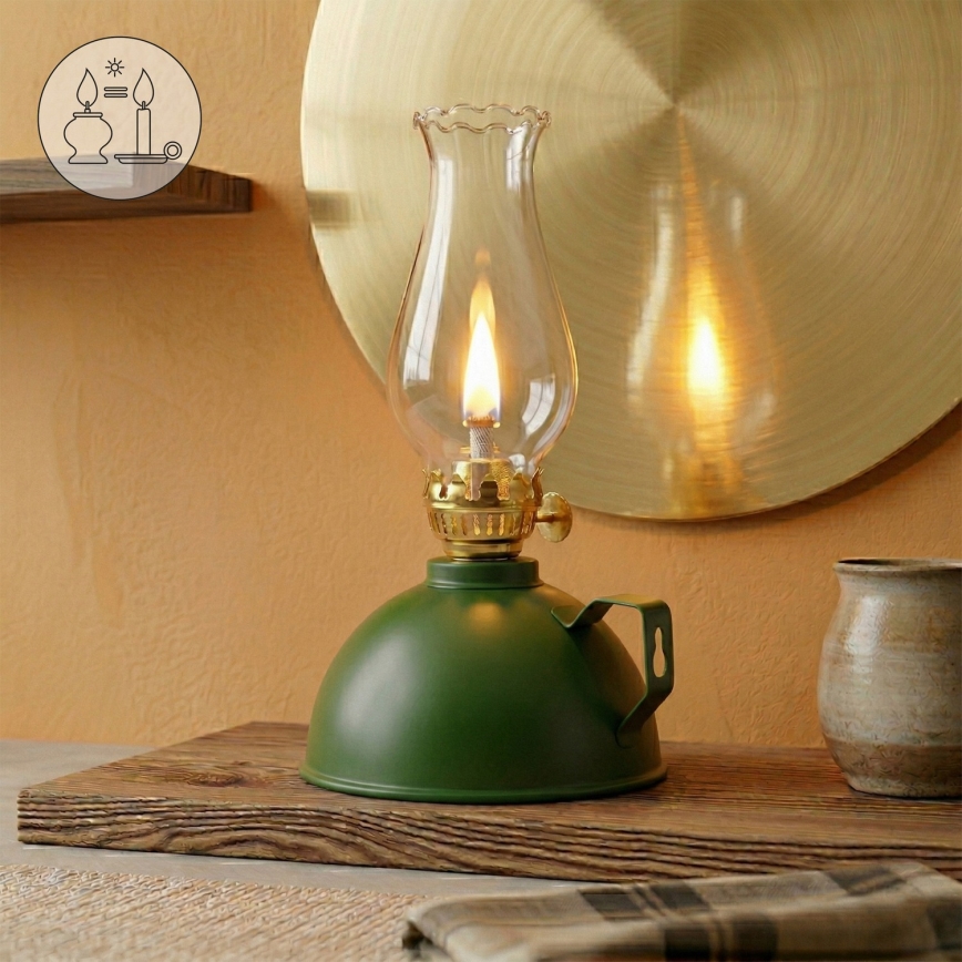 Brilagi - MERLIN petroleumlamp, roheline