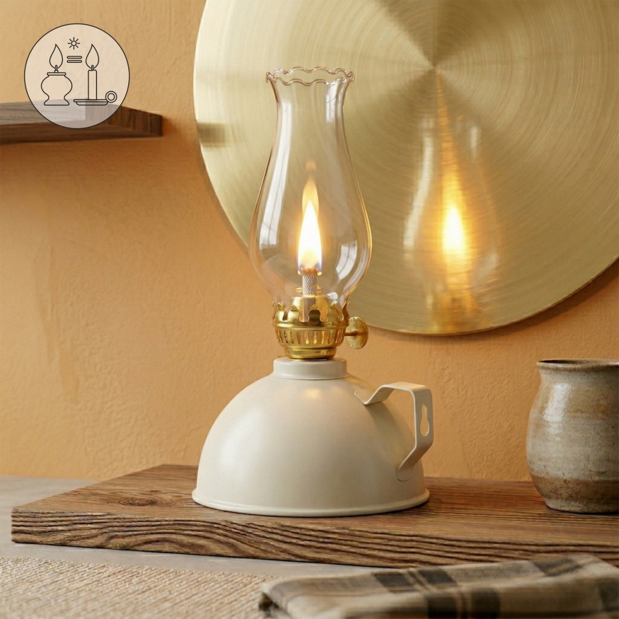 Brilagi - MERLIN petroleumlamp, valge