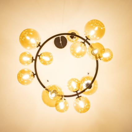 Brilagi - MILLA LED-rippvalgusti kaablil 15xG9/3W/230V must kroom/kuldne