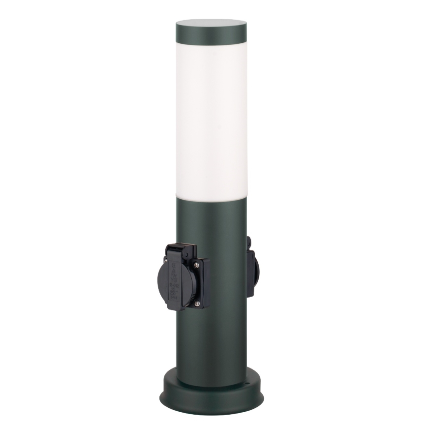 Brilagi - Välisvalgusti kahe SCHUKO-pistikupesaga NOVA 1xE27/15W/230V 40 cm IP44 antratsiit