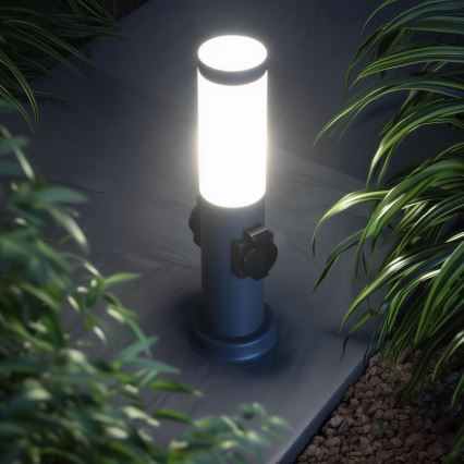 BRILAGI - Välisvalgusti kahe SCHUKO-pistikupesaga NOVA 1xE27/15W/230V 40 cm IP44 antratsiit