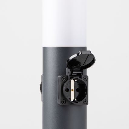 BRILAGI - Välisvalgusti kahe SCHUKO-pistikupesaga NOVA 1xE27/15W/230V 40 cm IP44 antratsiit