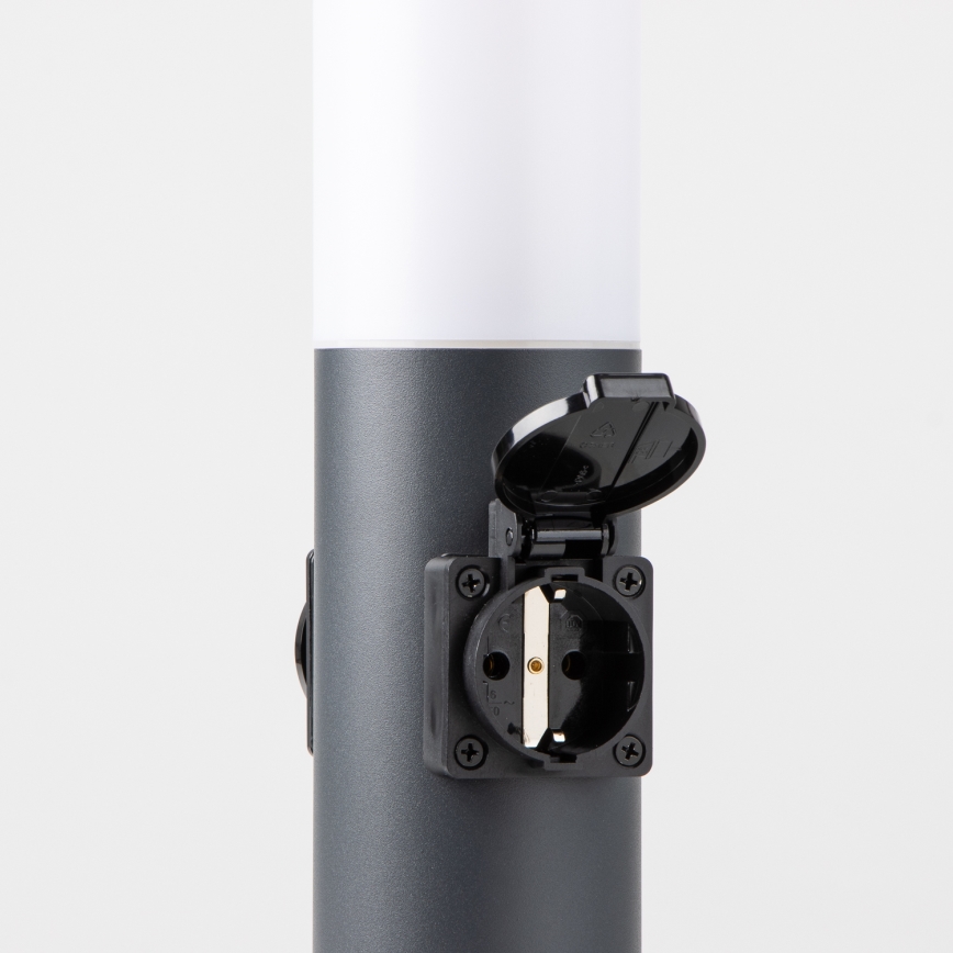 BRILAGI - Välisvalgusti kahe SCHUKO-pistikupesaga NOVA 1xE27/15W/230V 40 cm IP44 antratsiit