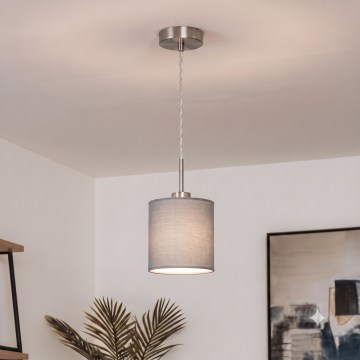 Brilagi - NUBILA LED rippvalgusti kaabliga 1xE27/60W/230V, läbimõõt 14 cm, helehall