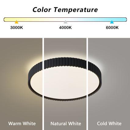 Brilagi - LED hämardatav laelamp ORINO LED/54W/230V 3000-6000K must, läbimõõt 43 cm + kaugjuhtimispult