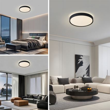 Brilagi - LED hämardatav laelamp ORINO LED/54W/230V 3000-6000K must, läbimõõt 43 cm + kaugjuhtimispult