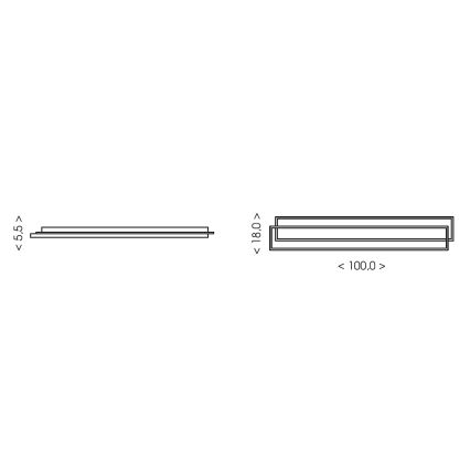 Brilagi - LED hämardatav laevalgusti OUTLINE LED/90W/230V 3000-6000K 18x100 cm valge/must + kaugjuhtimispult