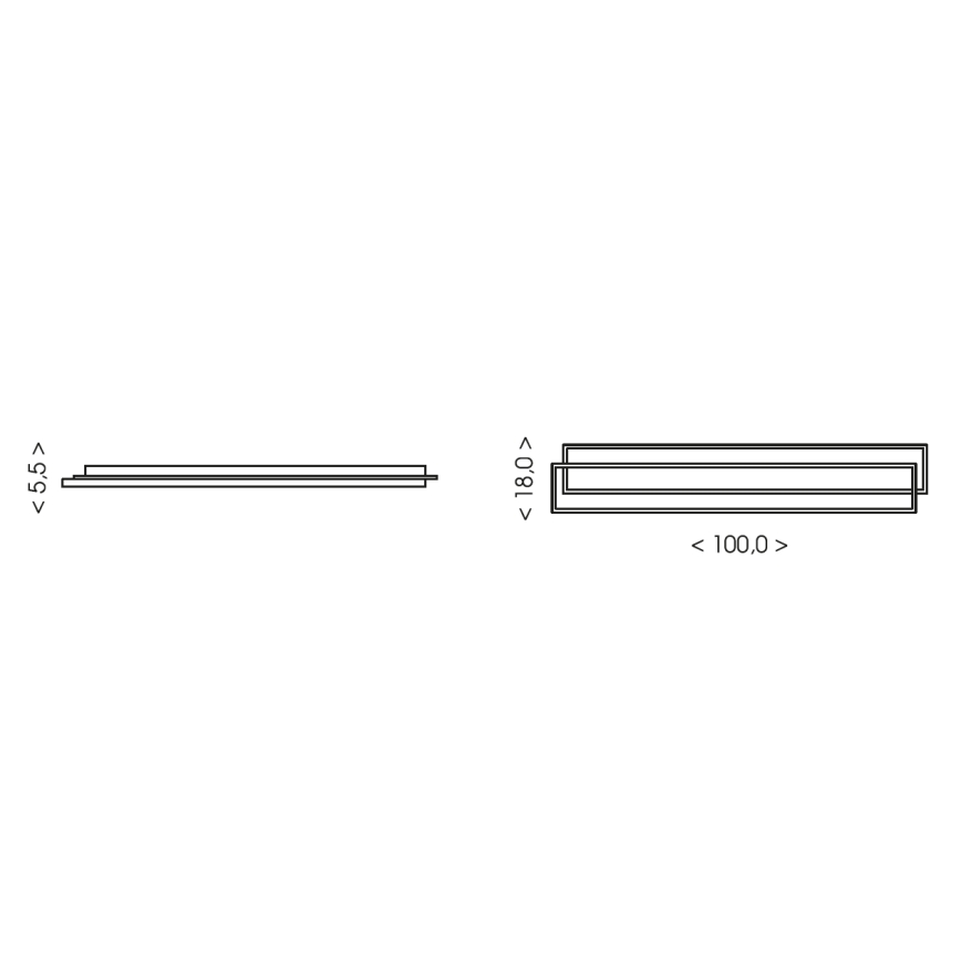 Brilagi - LED hämardatav laevalgusti OUTLINE LED/90W/230V 3000-6000K 18x100 cm valge/must + kaugjuhtimispult