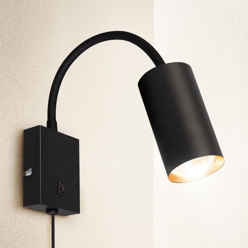 Brilagi - Paindlik seinalamp SELE 1xGU10/30W/230V must/kuldne