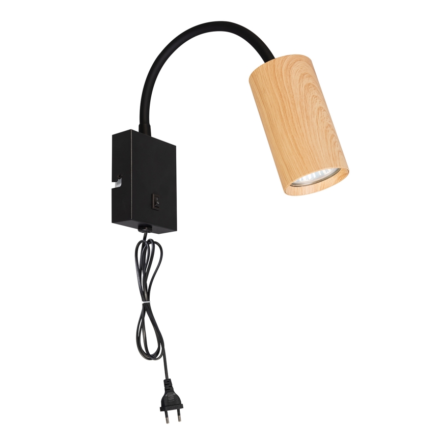 Brilagi - Paindlik seinalamp SELE 1xGU10/30W/230V must/tammepuidu kaunistus
