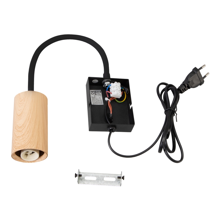 Brilagi - Paindlik seinalamp SELE 1xGU10/30W/230V must/tammepuidu kaunistus