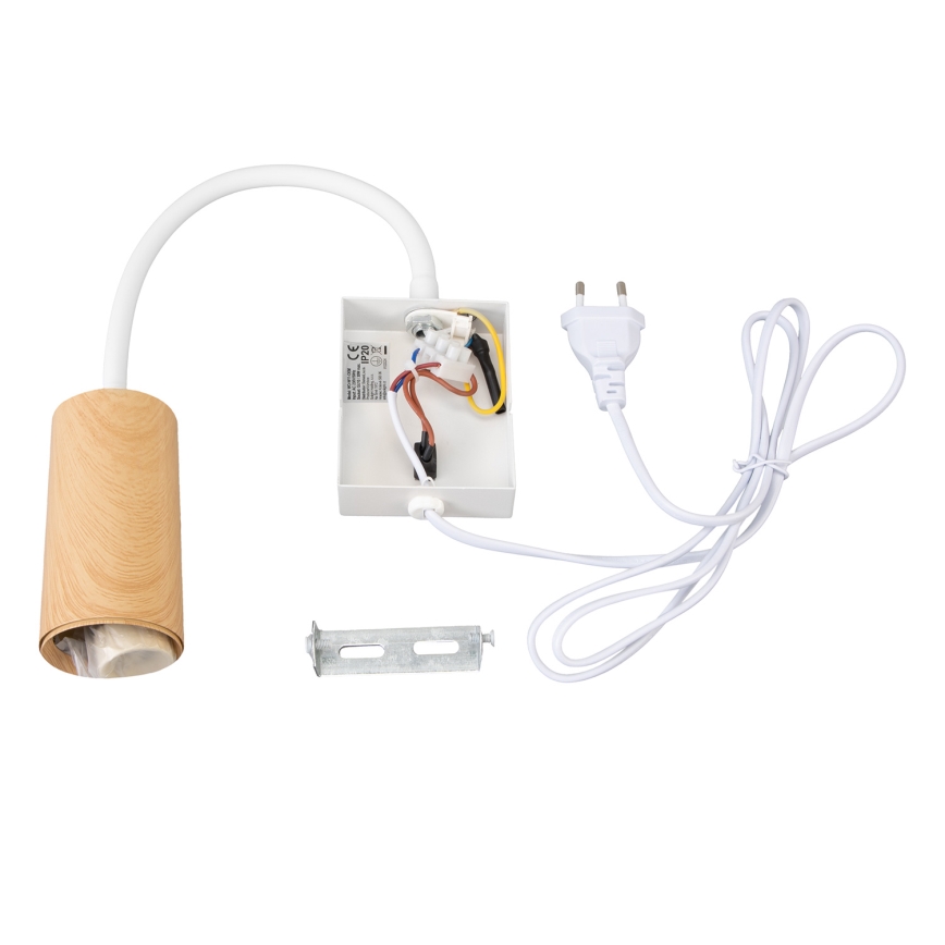 Brilagi - Paindlik seinalamp SELE 1xGU10/30W/230V valge/tammepuidu kaunistus