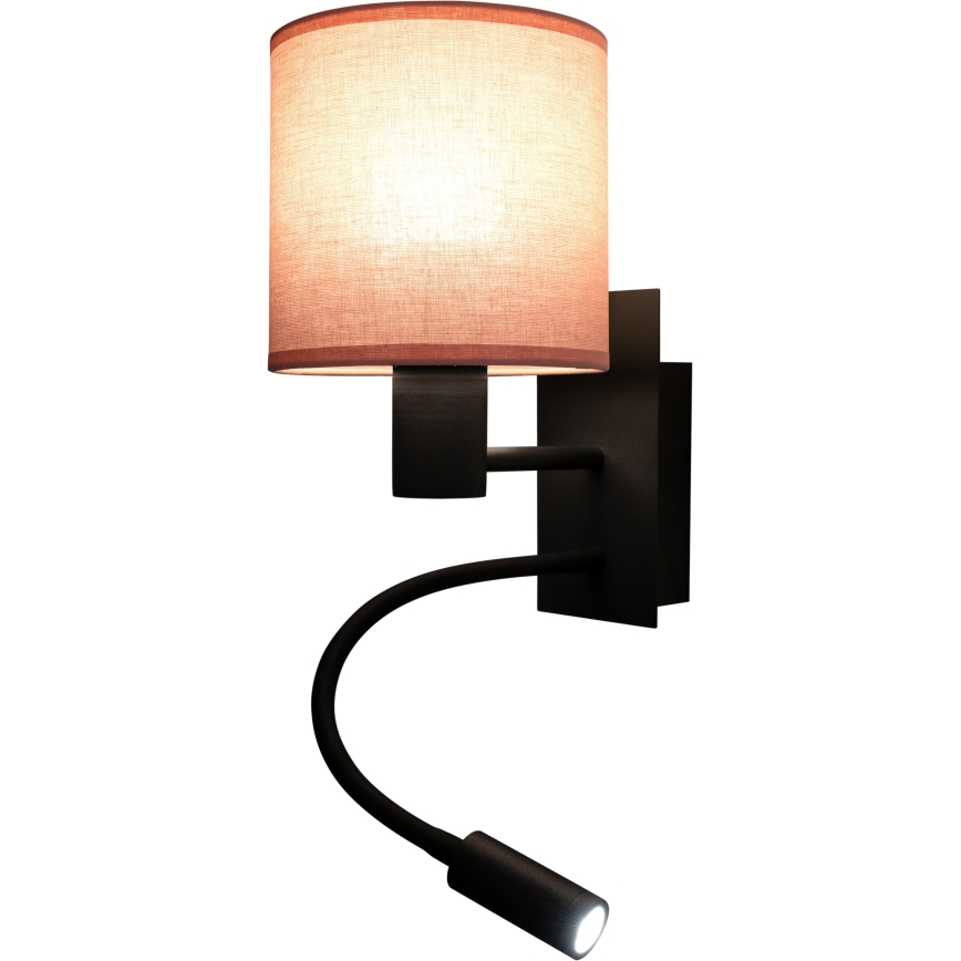 BRILAGI - BOBO painduv LED-seinalamp 1xE27/25W/230V + LED/3W must/roosa