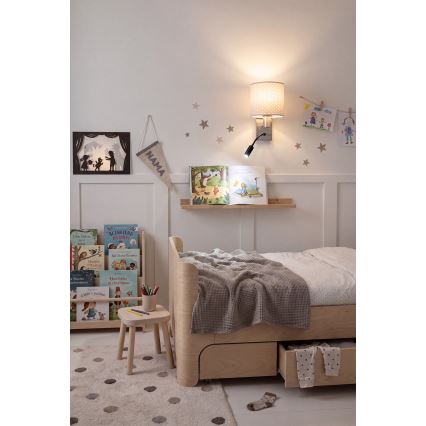 BRILAGI - LED painduv seinavalgusti BOBO 1xE27/25W/230V + LED/3W mattkroom/beež/täpiline