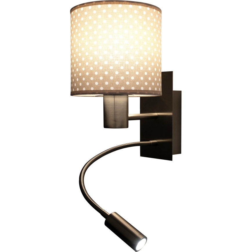 BRILAGI - LED painduv seinavalgusti BOBO 1xE27/25W/230V + LED/3W mattkroom/beež/täpiline