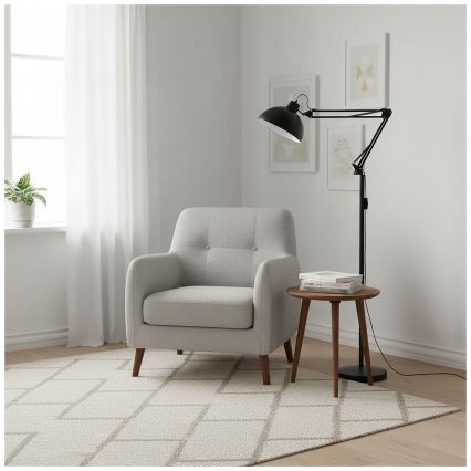 Brilagi - painduv põrandalamp TASKER 1xE27/60W/230V 157 cm must