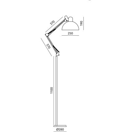 Brilagi - painduv põrandalamp TASKER 1xE27/60W/230V 157 cm must